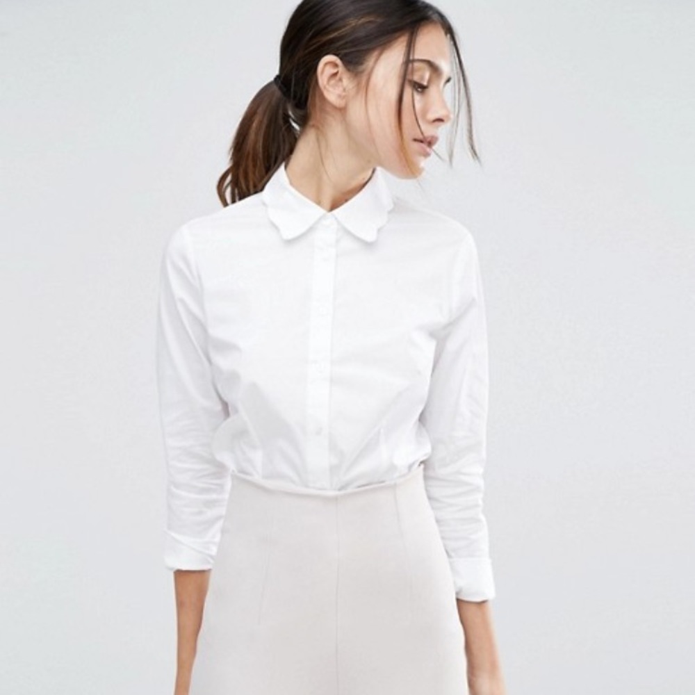 ASOS Scallop Collar White Shirt